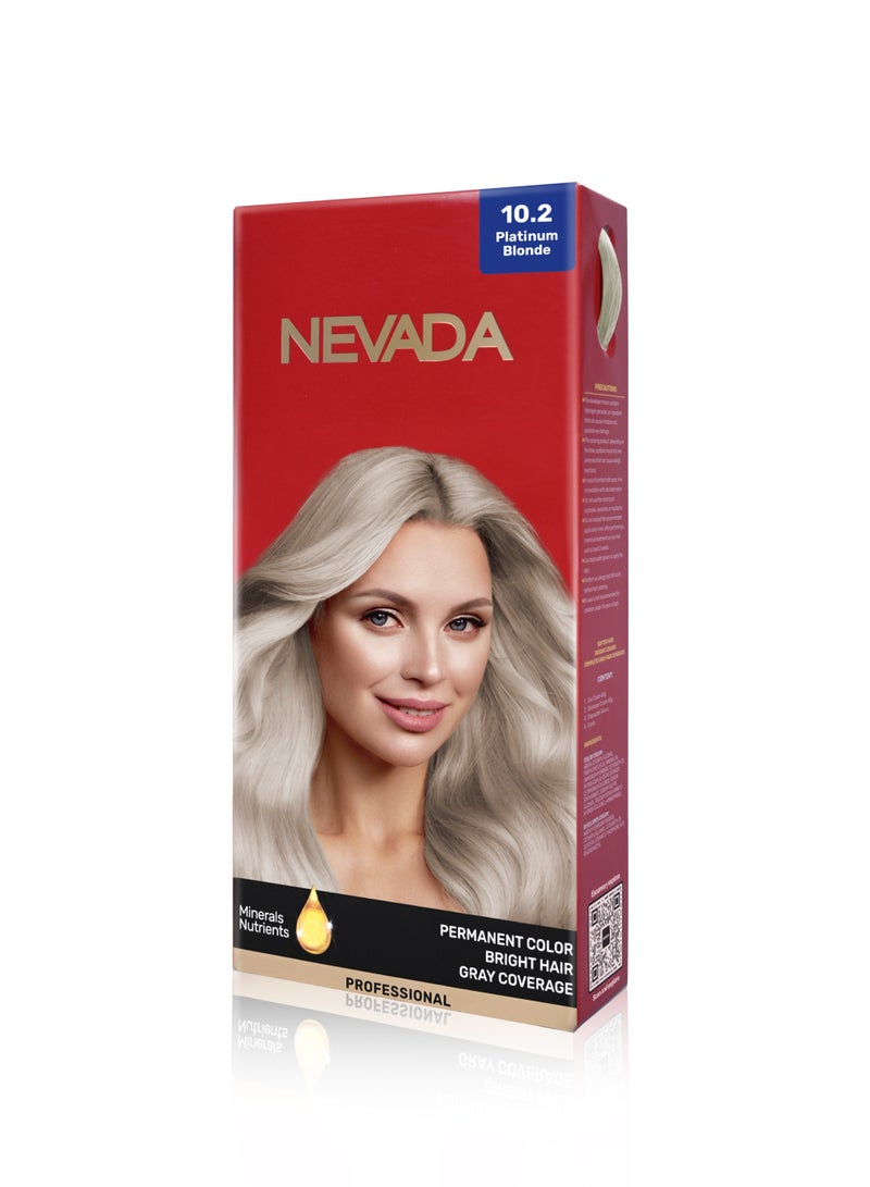 Nevada Women's Hair Dye Shade 10.2 (Very Light Platinum Pearl Blonde)